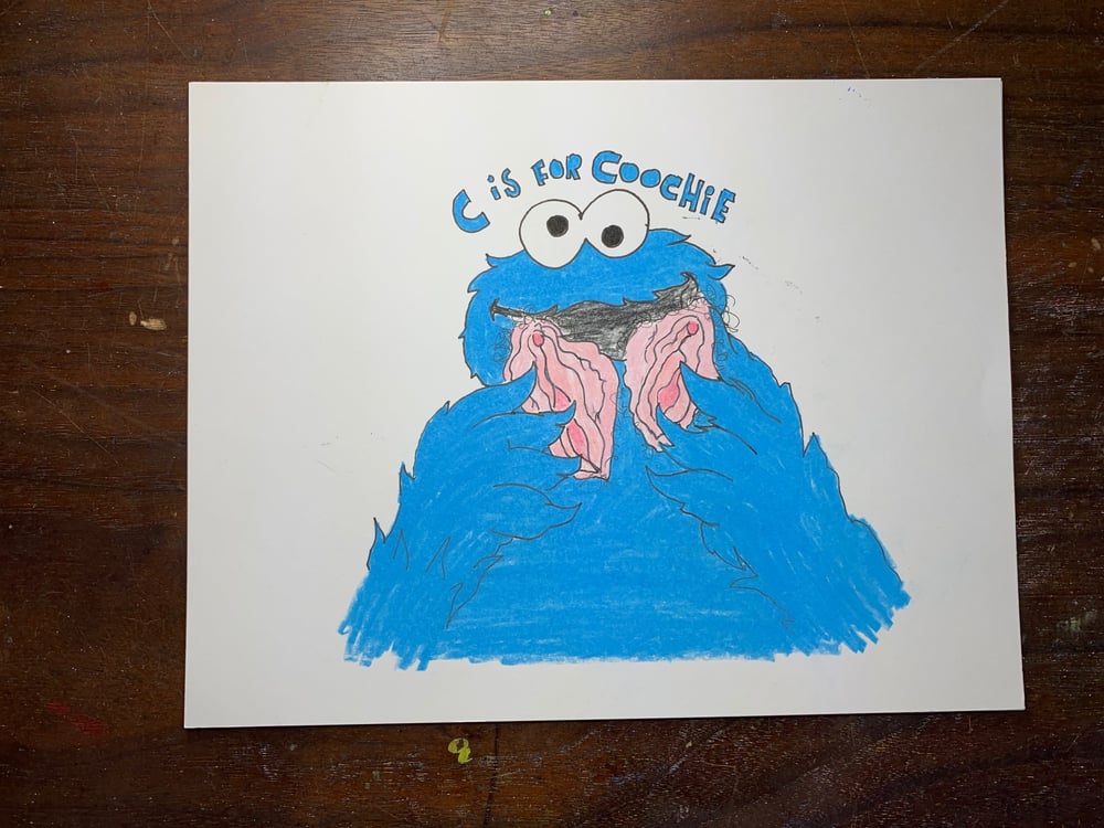 c is for coochie original drawing Porous Walker