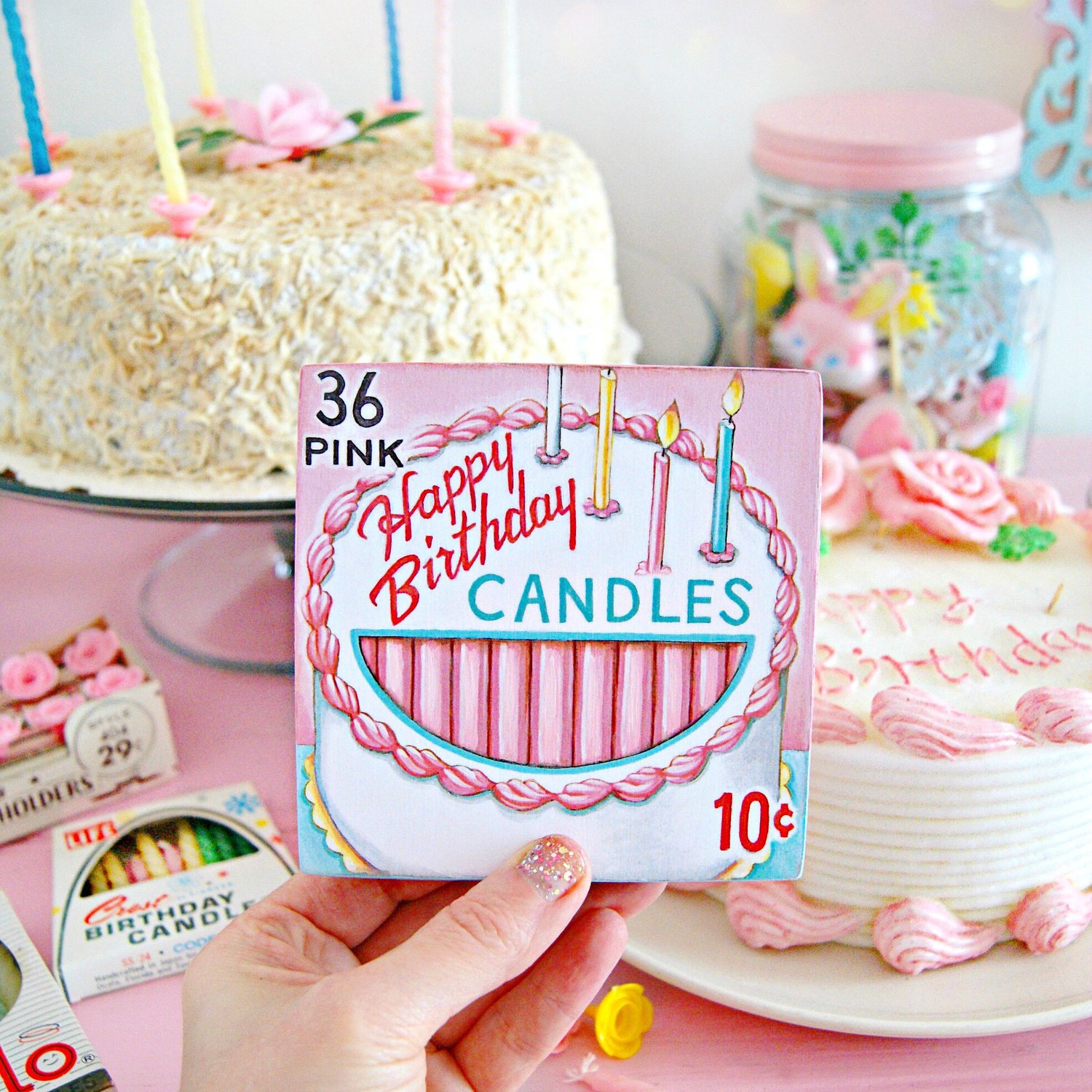 Image of Box of Birthday Candles mini plaque 