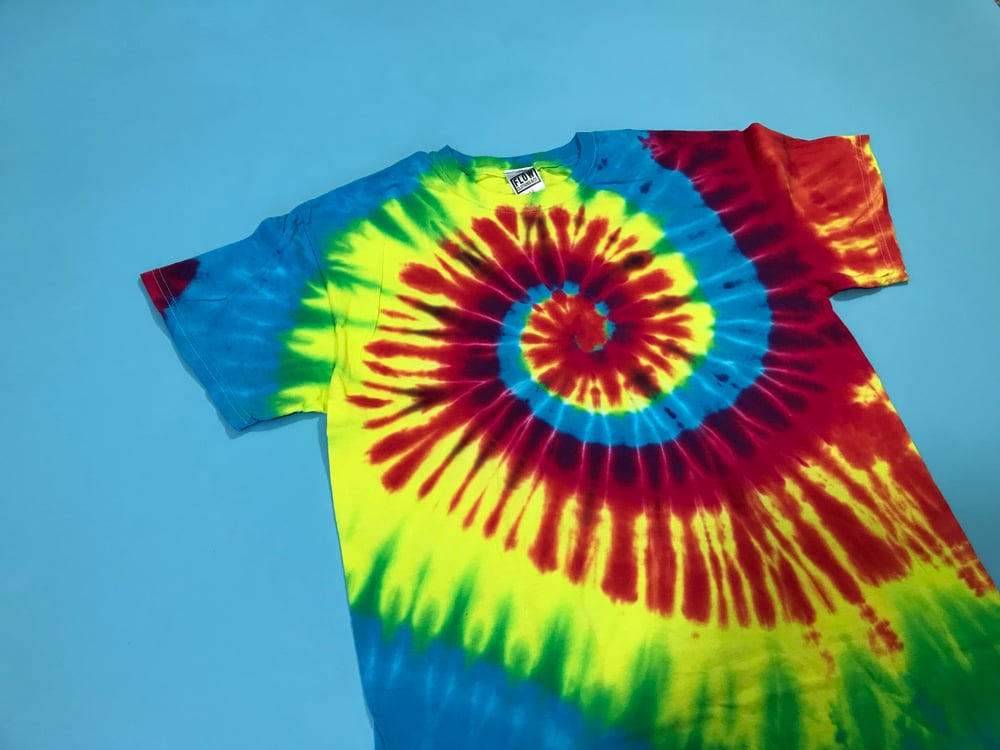 Image of Short Sleeve Tie Dye T-Shirt Retro Hippie 