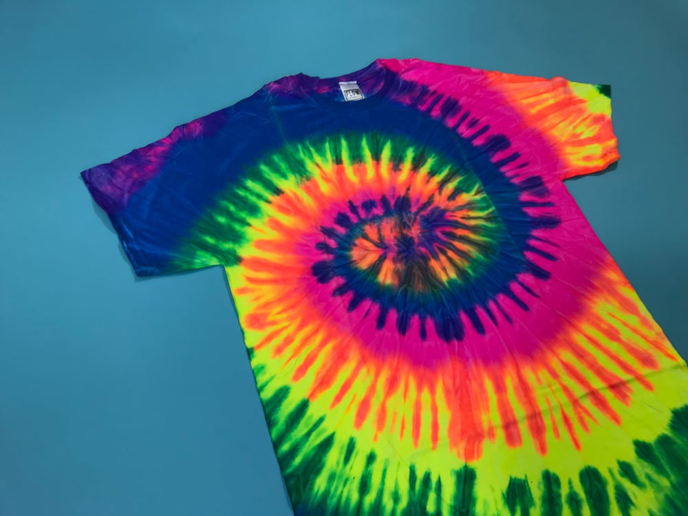 Image of Multi-color Neon Rainbow TIE DYE T-SHIRT 