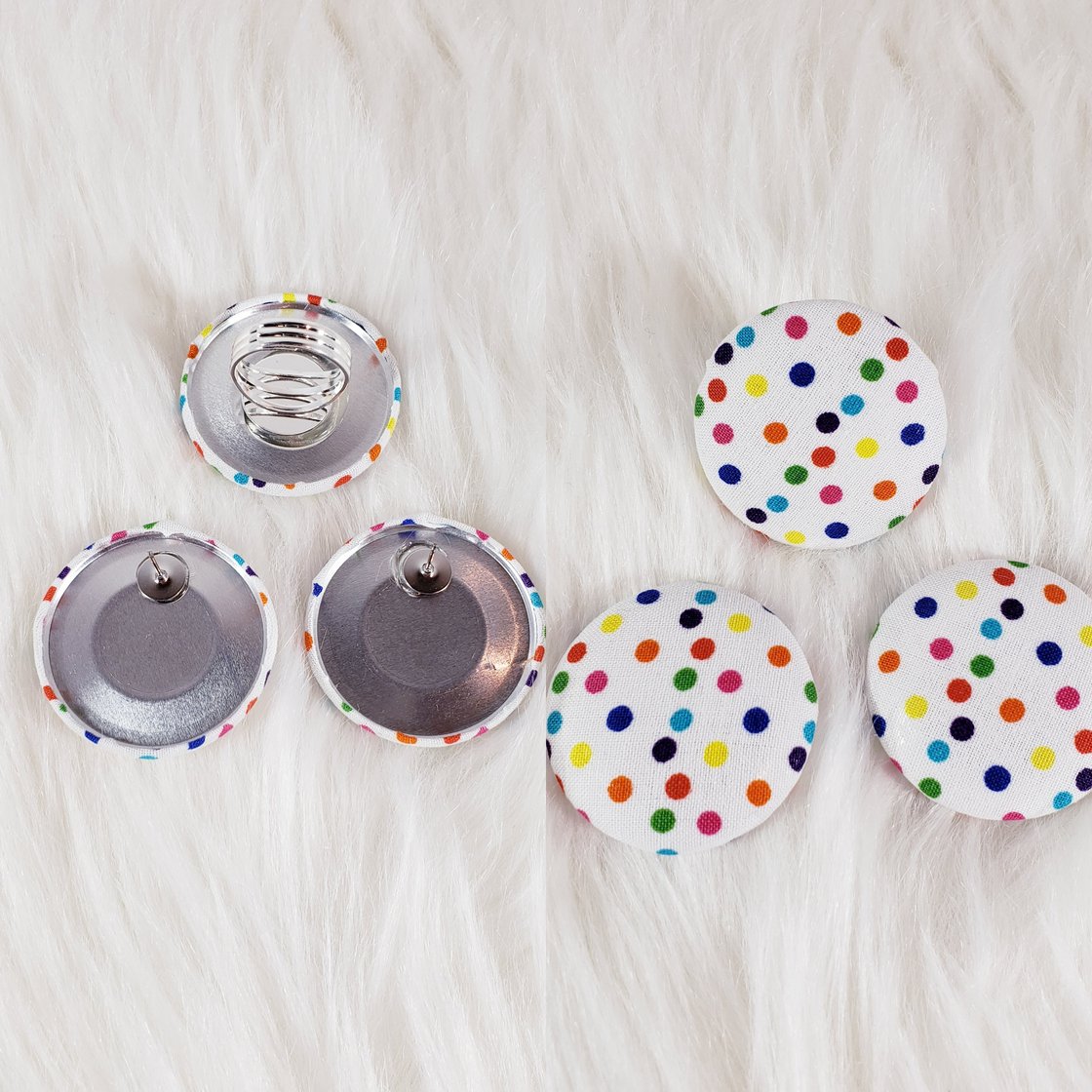 Image of Color Pop Button Earrings & Ring