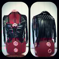 Image 1 of Fringed bikervest with studs