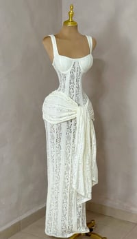 Image 2 of Riri Lace wrap bustier maxi dress