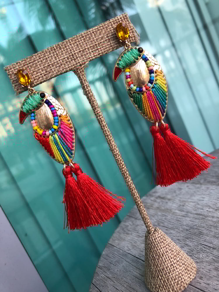 Image of Toucan earrings. 