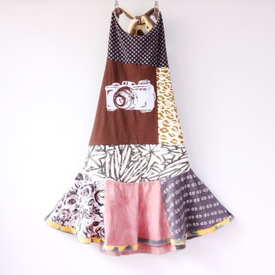 Image of WrenWillow camera 7/8 twirly earth animal print twirl halter dress courtneycourtney photographer 