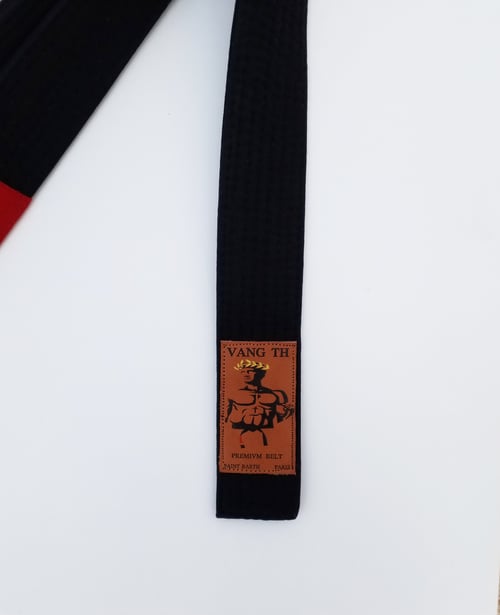 Image of Premium BJJ belt, black/red sleeve