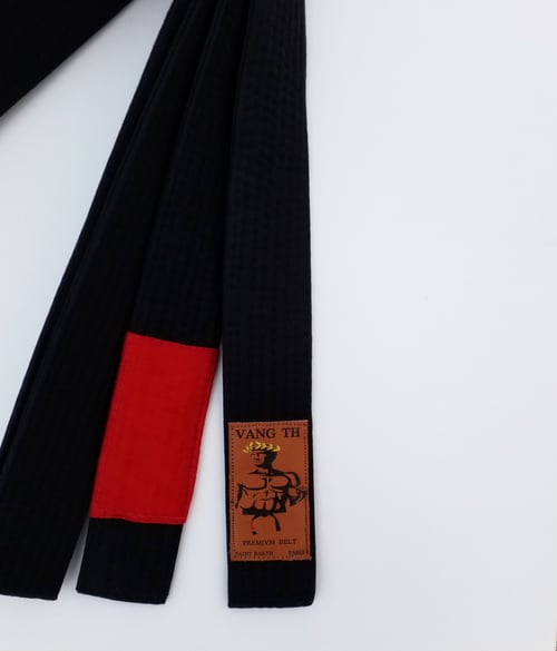 Image of Premium BJJ belt, black/red sleeve