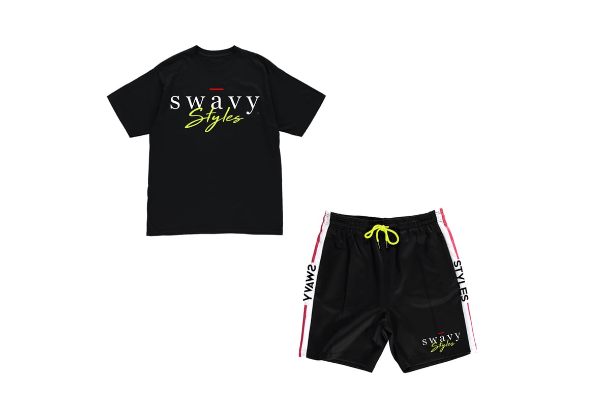 Image of Black Swavy Short Set