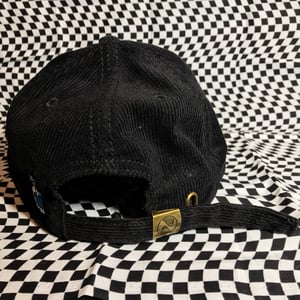 Image of Pink Sunshine black corduroy strapback 