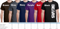 Houston Bears Standard Club Crew Neck T-Shirts - Vertical Houston Bears 