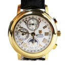 Image of Men's Festina Strata Moon Phase Chronograph Automatic Watch 18K Gold - White