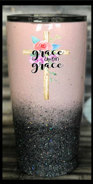 Image of Grace Upon Grace Glitter Tumbler 20oz