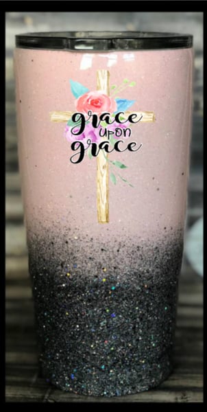 Image of Grace Upon Grace Glitter Tumbler 20oz