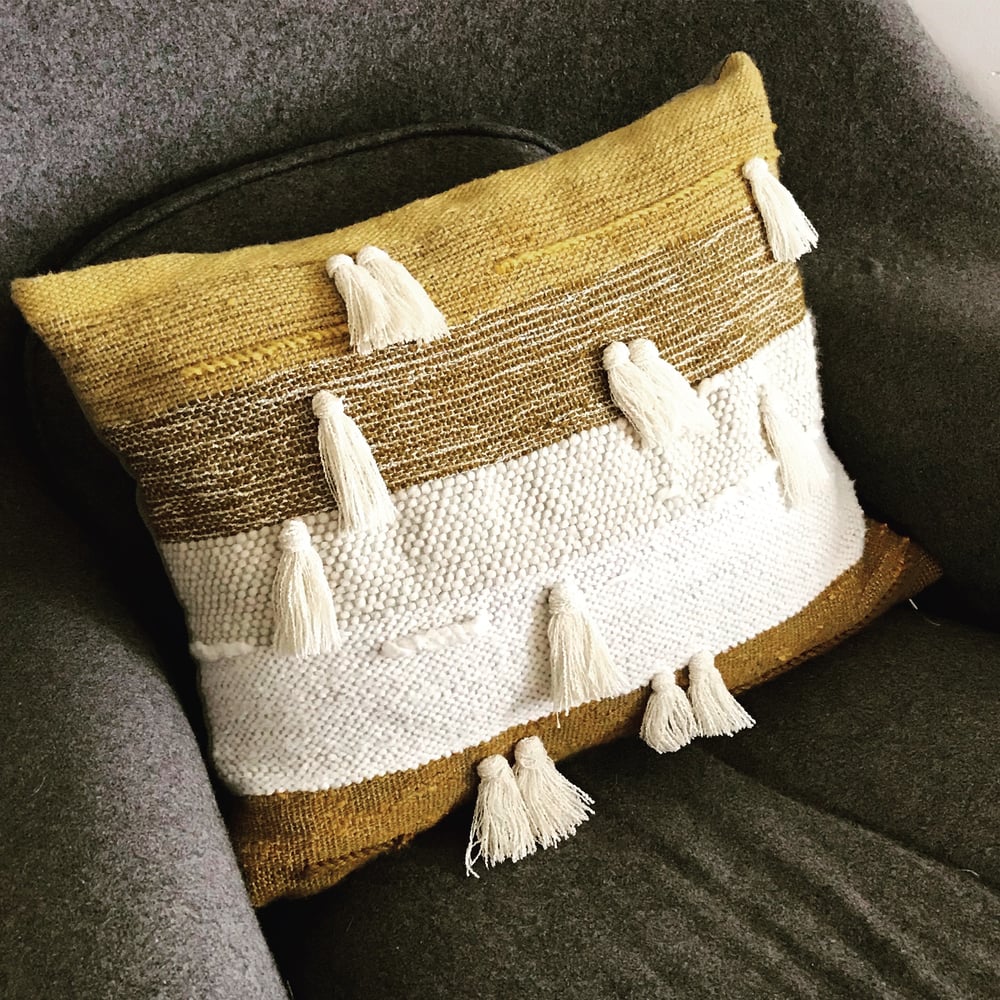 Image of OCHRE STRIPE PILLOW