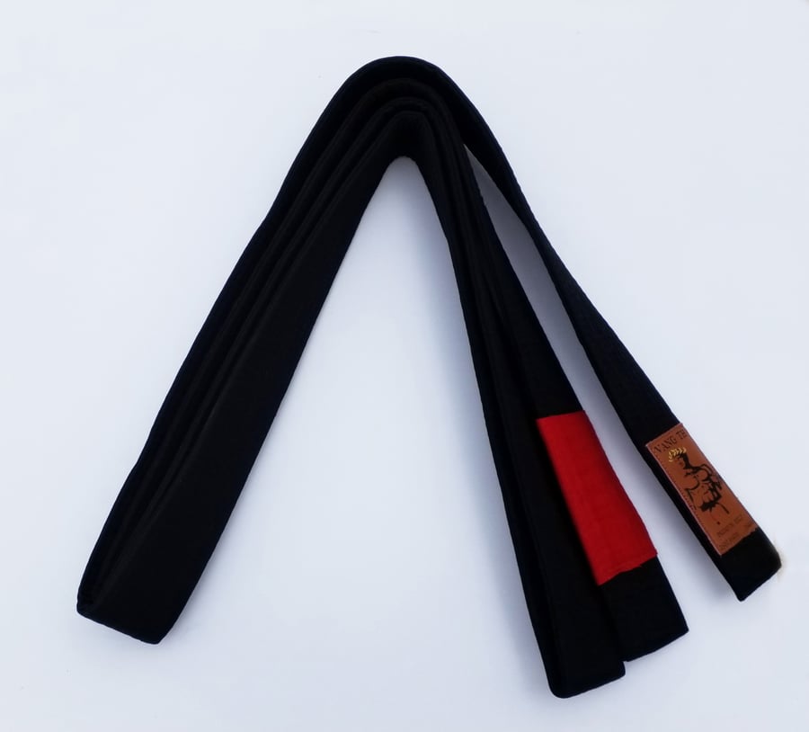 Image of Premium BJJ belt, black/red sleeve
