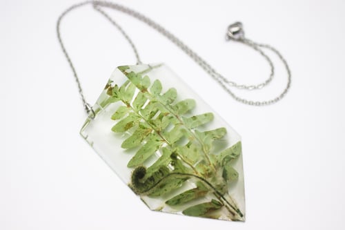 Image of Christmas Fern (Polystichum acrostichoides) - Chunky Statement Pendant #1