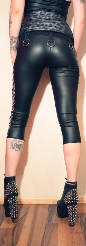 Image of Studded leo/fauxleather pants