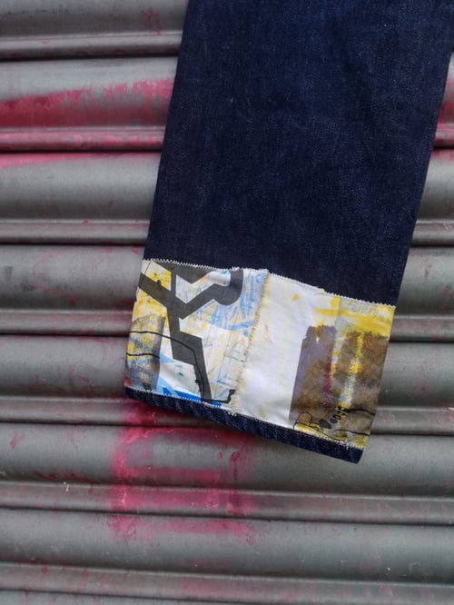 Image of 'What's it all worth?' custom Jeans