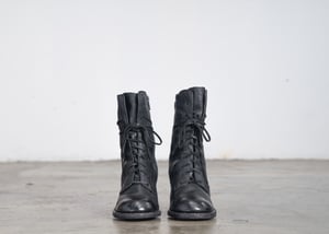 Image of Handcrafted Lace Up Leather High Heel Ankle Boots