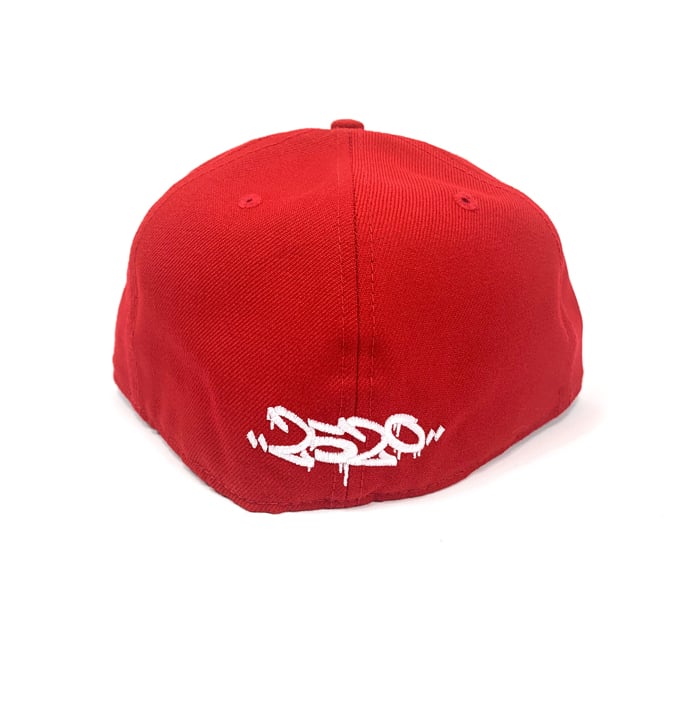 Image of 2520 X NEW ERA MONOGRAM LOGO "T5T" 59FIFTY FITTED - SCARLET