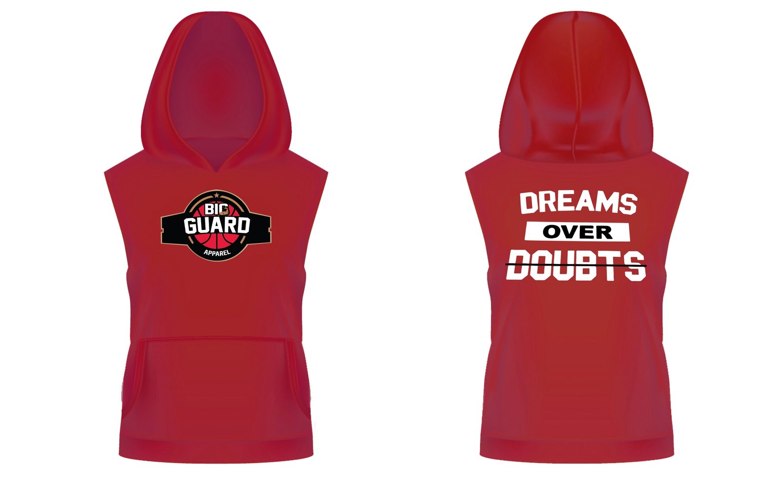 kids red sleeveless hoodie