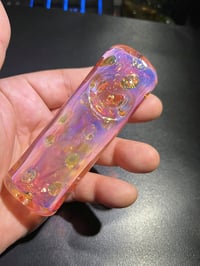 Image 2 of Silver-Gold Fumed Square Glass Pipe