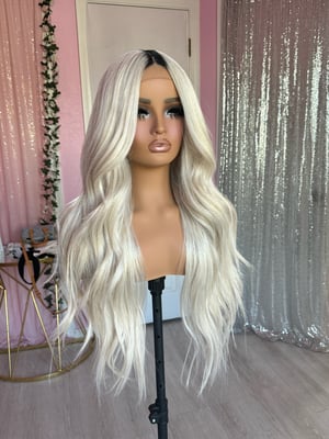 Image of Icy blonde black roots (ready to ship)