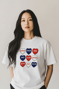 Image 2 of Bills Players Conversation Heart Tee