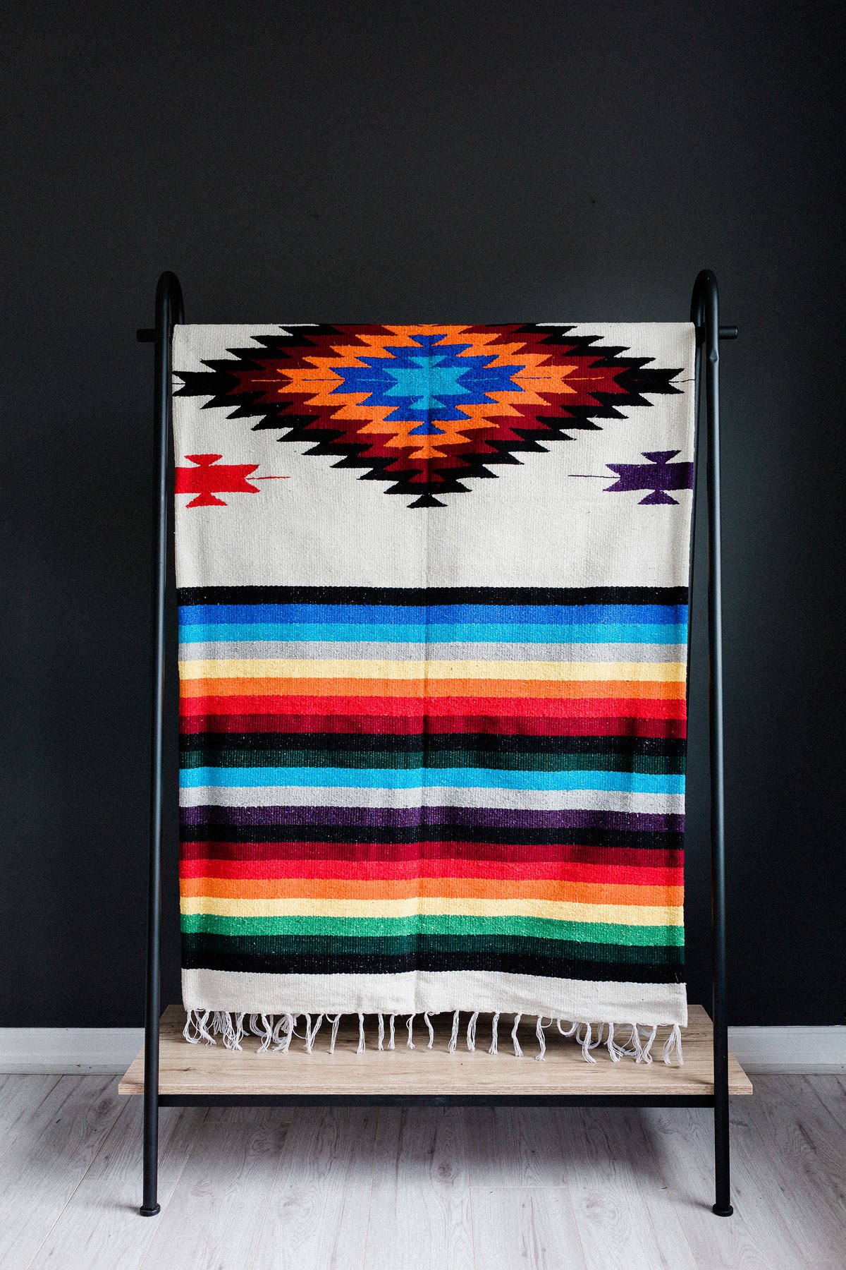 Image of Mexican Blanket featuring 'Diamond' in CREAM