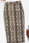 SnakeSkin Calf Length Pencil Skirt 