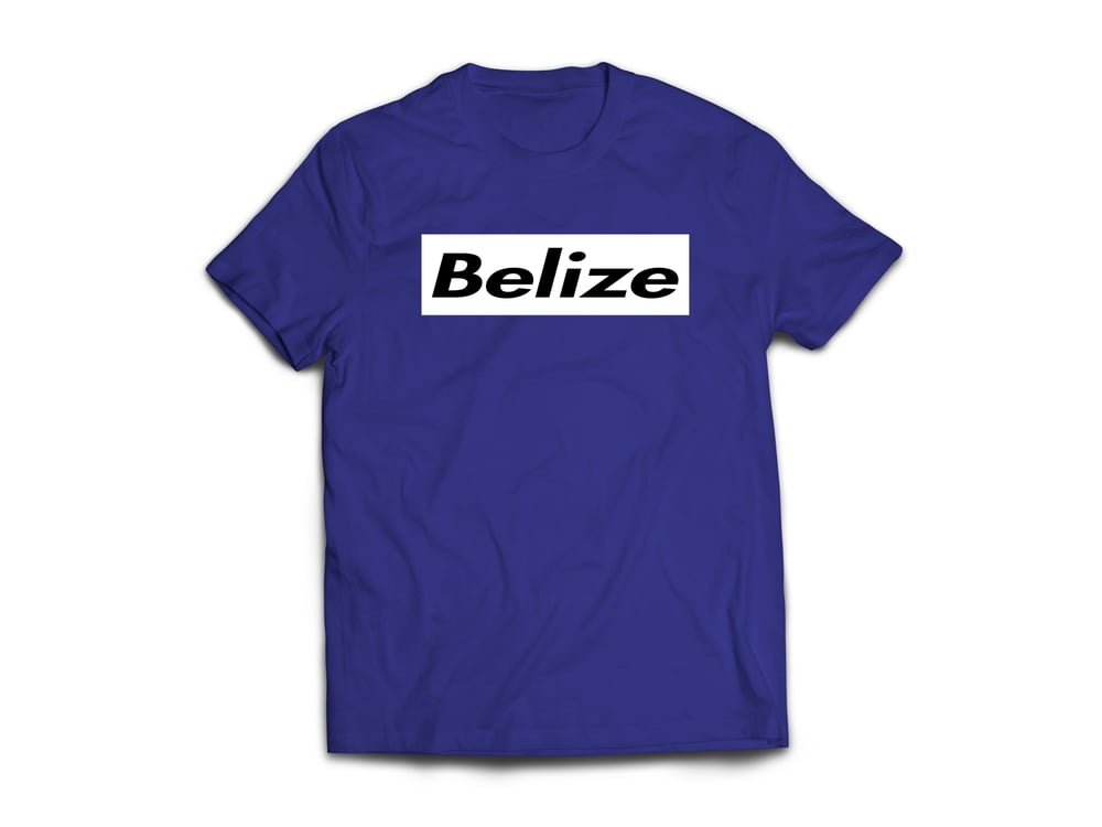 Image of BELIZE T-SHIRT - NAVY BLUE/BLACK(WHITE BOX)