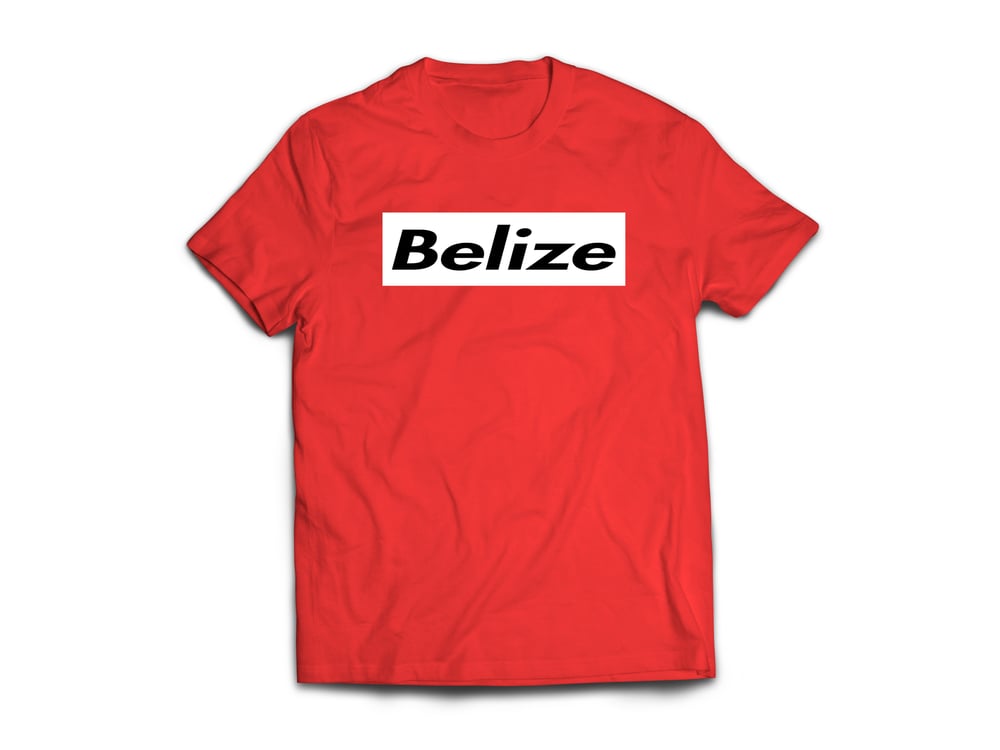 Image of BELIZE T-SHIRT - RED/BLACK(WHITE BOX)