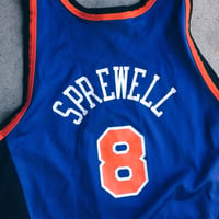 Image 2 of Original 90’s Champion Latrell Sprewell Knicks Jersey.