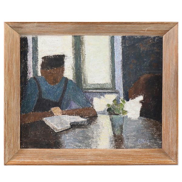 Image of Mid-century, Swedish Portrait, 'A Quiet Moment.'