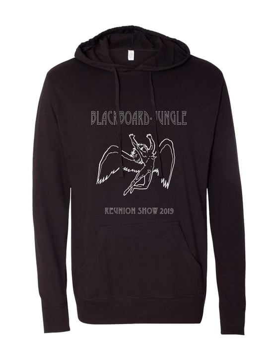 Image of OFFICIAL - BLACKBOARD JUNGLE - LIGHT WEIGHT BLACK PULLOVER HOODIE