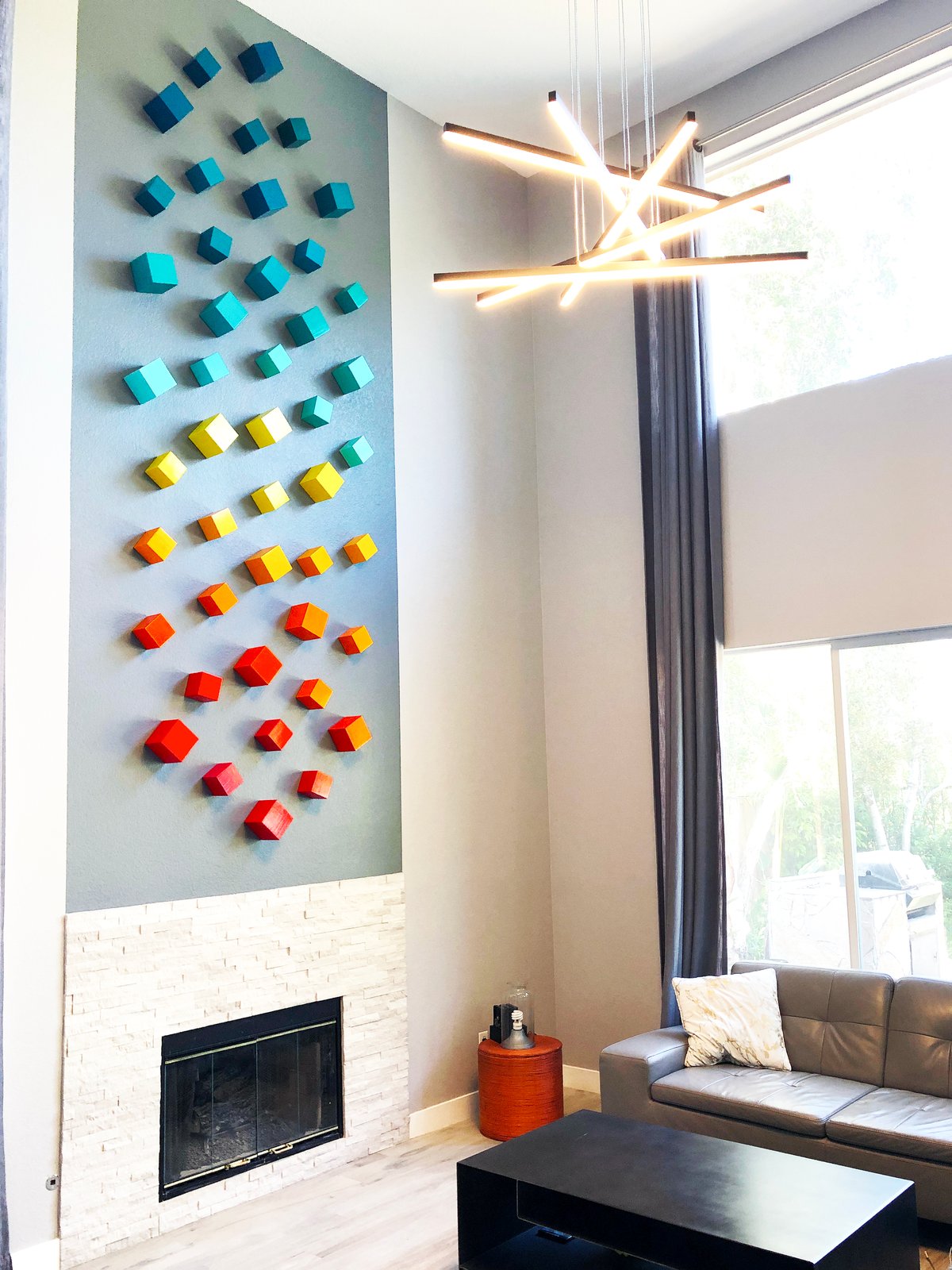 Mid Century Modern Art | Cube Art | Modern Wall Sculpture 