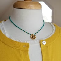 Image 4 of Thai Gold Flower & Malachite Necklace