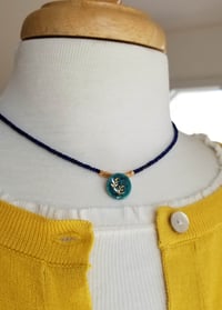 Image 2 of Teal Porcelain + Lapis Necklace