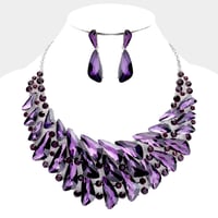 Abstract Stone Cluster Necklace