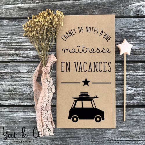 Image of Carnet de notes "maîtresse en vacances"