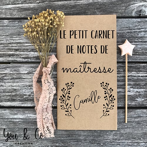 Image of Carnet de notes "maîtresse, maître, nounou, ..."