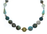 Image 2 of ONE OFF Andean Opal with Golden Centrepiece Necklace