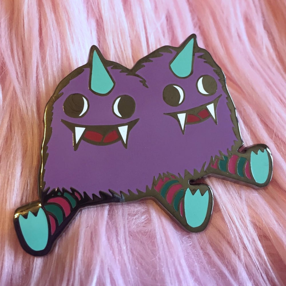 Image of Conjoined Twin Monster enamel pin