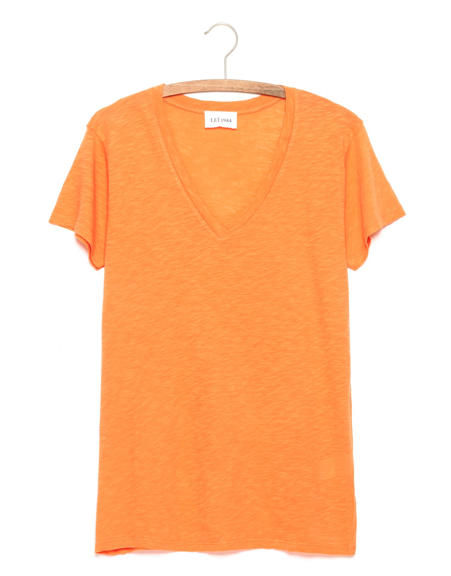 Image of Tee-shirt Col V flamé CERISE BIS Orange 45€ -50%