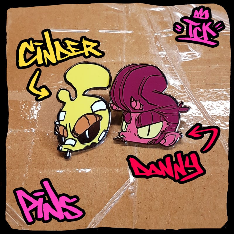 Image of Cinder + Danny Enamel Pins