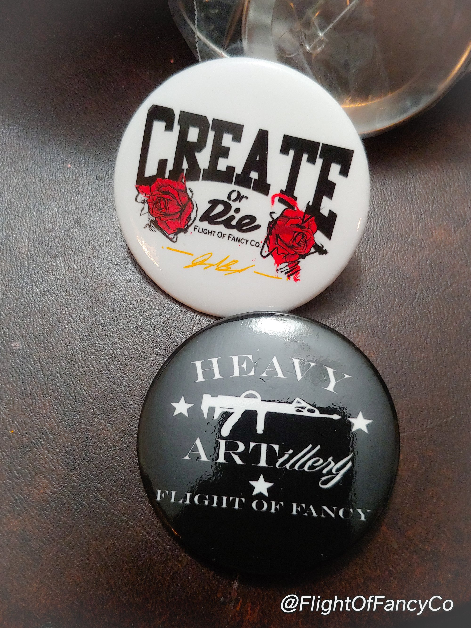 Image of Heavy ARTillery and CREATE OR DIE Buttons