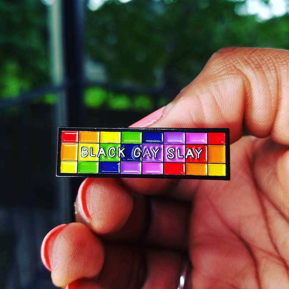 Image of Black, Gay, Slay Enamel Pin