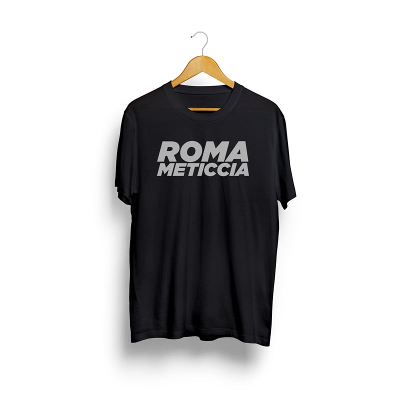 Image of T-Shirt ROMA METICCIA Stampa Grigia