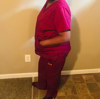 Image 1 of Beverly Hills Burgundy 2pc scrub set 