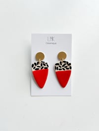 Paire de boucles d’oreilles céramique TOTEM TRIANGULA rouge
